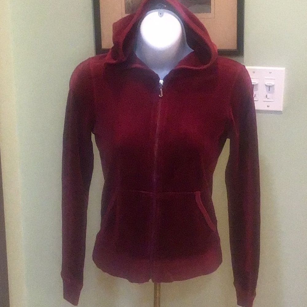 Y2K JUICY COUTURE CRANBERRY VELOUR HOODIE